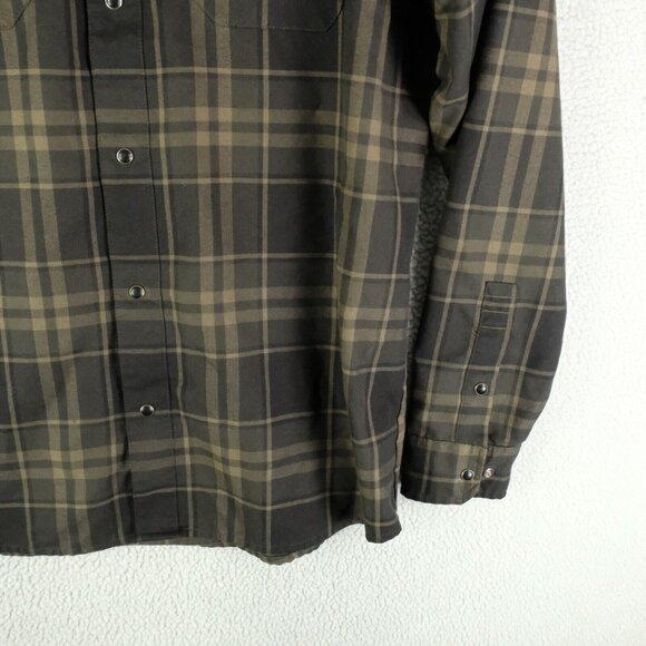 Flylow Shirt Mens Extra Large Green Plaid Pearl Snap Long Sleeve Outdoor - Picture 3 of 10